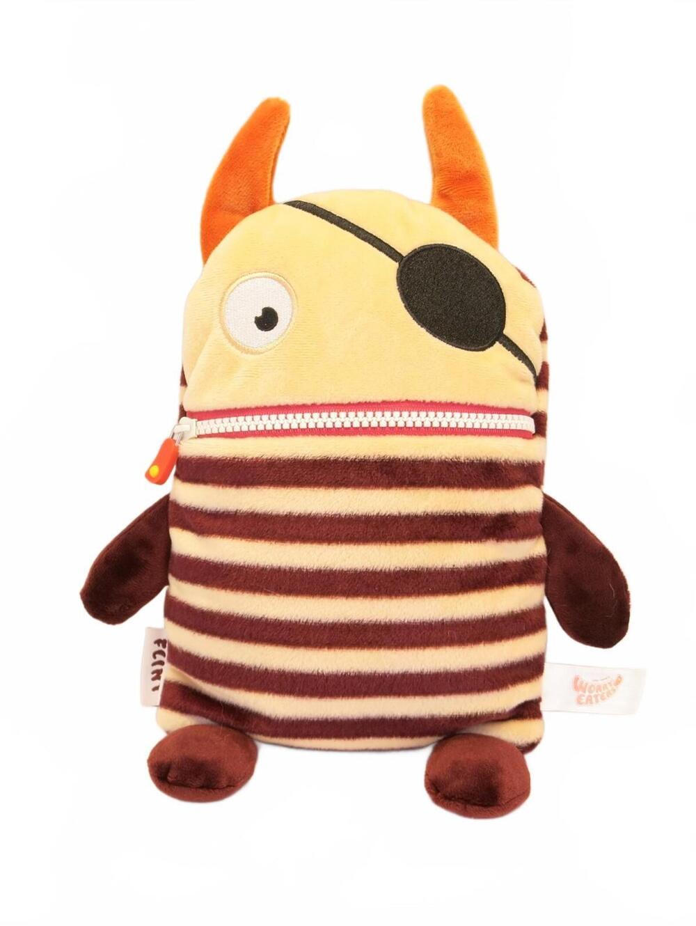 Gerd Hahn's Worry Eaters Flint Pirate Monster 13" Plush Zip Mouth Toy